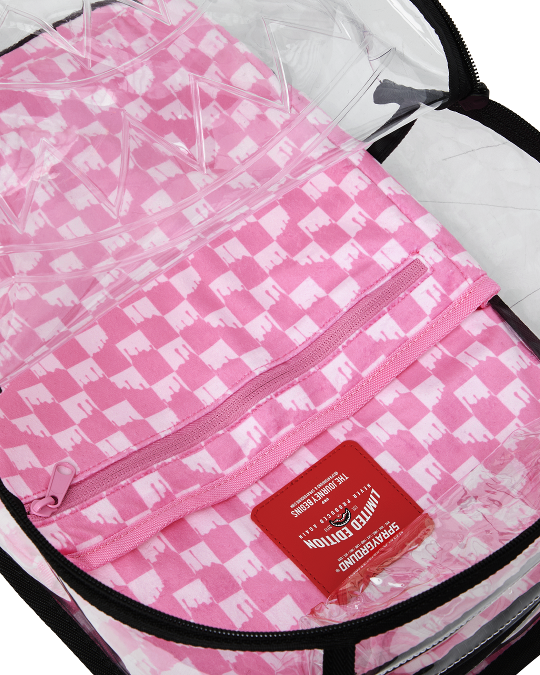 Limited Edition CLEAR DLX BACKPACK - CHECKED OUT PINK DRIP
