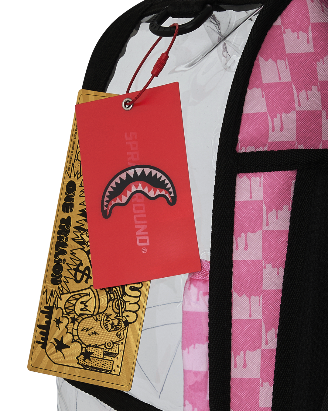 Limited Edition CLEAR DLX BACKPACK - CHECKED OUT PINK DRIP