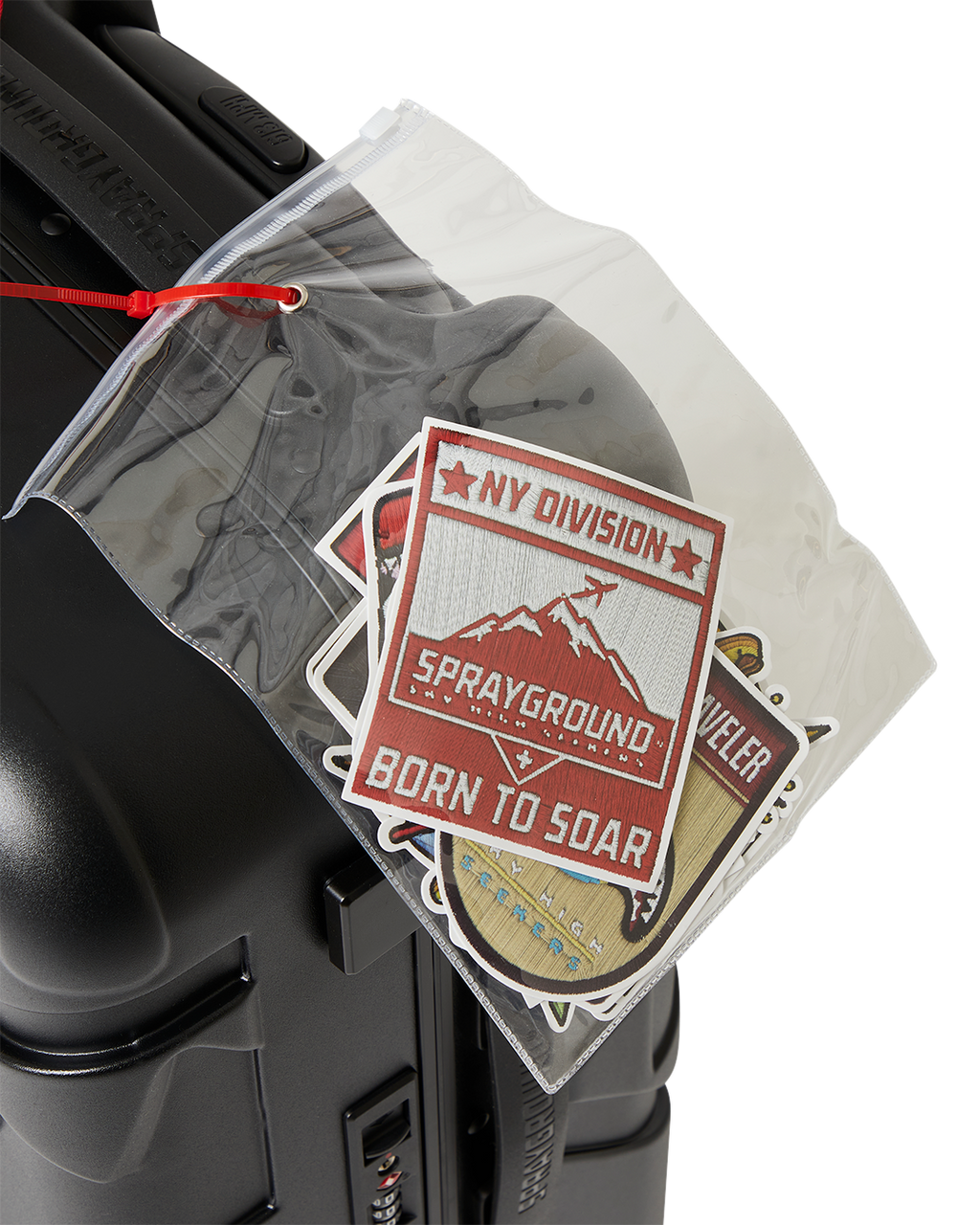 Limited Edition THE JOURNEY BEGINS SHARKITECTURE CARRY-ON LUGGAGE BLACK WITH EXTRA STICKERS