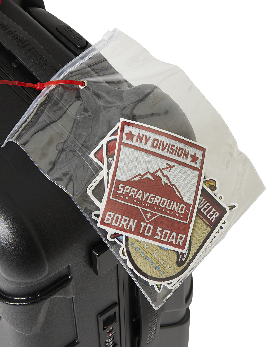 Limited Edition THE JOURNEY BEGINS SHARKITECTURE CARRY-ON LUGGAGE BLACK WITH EXTRA STICKERS