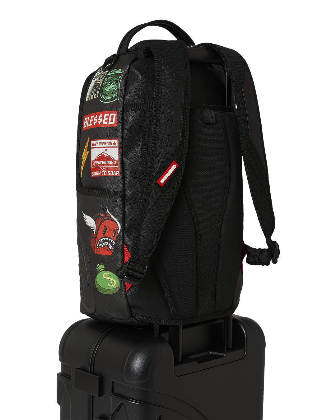 Limited Edition THE JOURNEY BEGINS SHARKITECTURE CARRY-ON LUGGAGE BLACK WITH EXTRA STICKERS