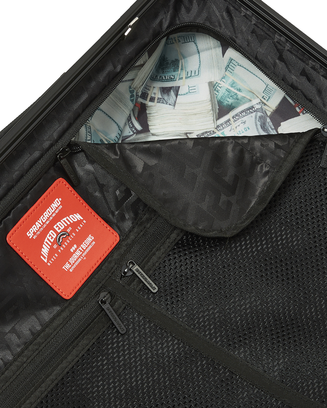 Limited Edition THE JOURNEY BEGINS SHARKITECTURE CARRY-ON LUGGAGE BLACK WITH EXTRA STICKERS