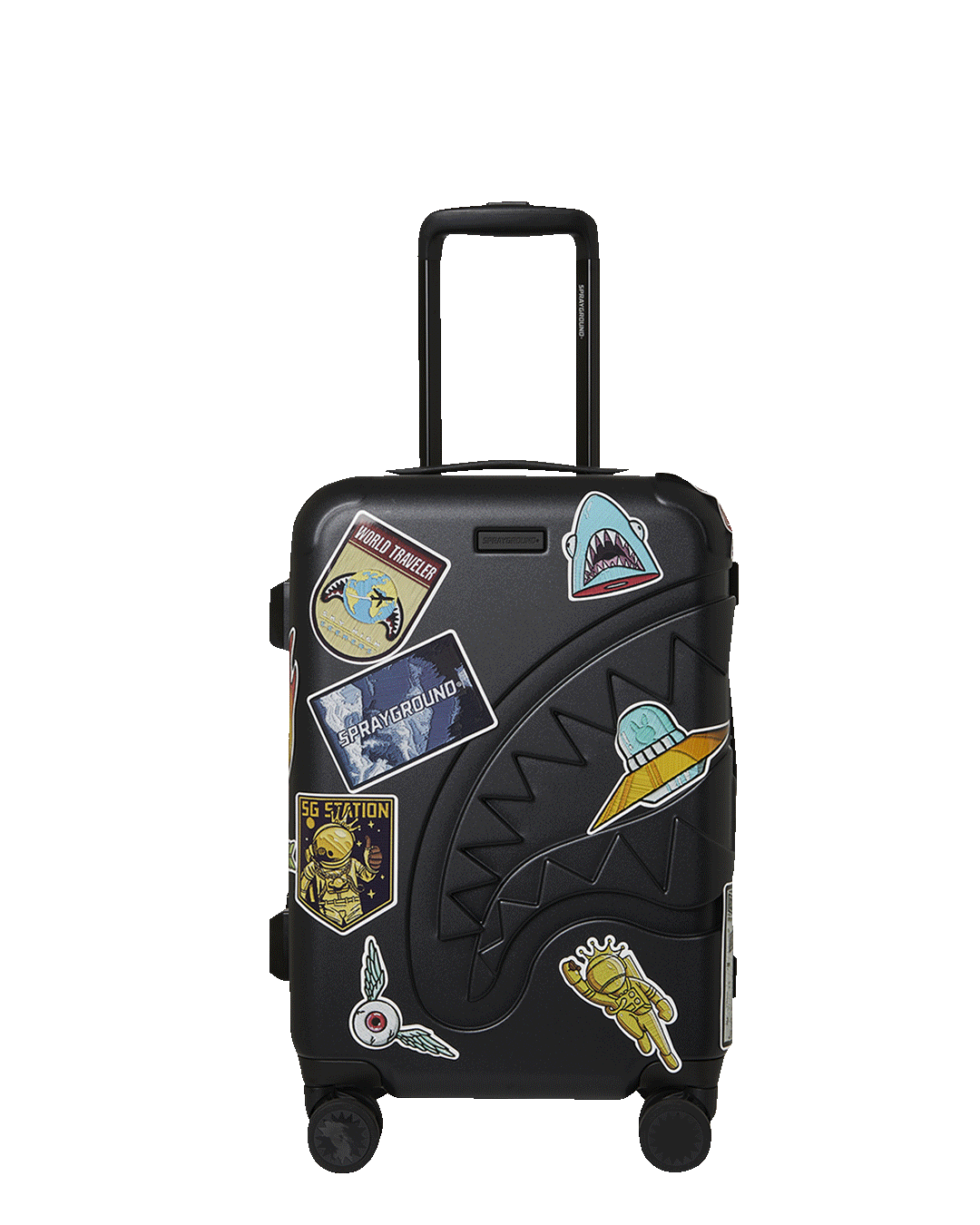 Limited Edition THE JOURNEY BEGINS SHARKITECTURE CARRY-ON LUGGAGE BLACK WITH EXTRA STICKERS