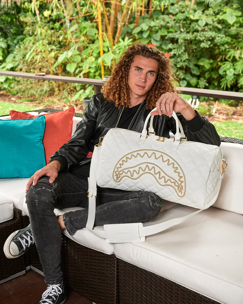 Limited Edition RIVIERA LE BLANC GOLD CHAIN SHARK DUFFLE