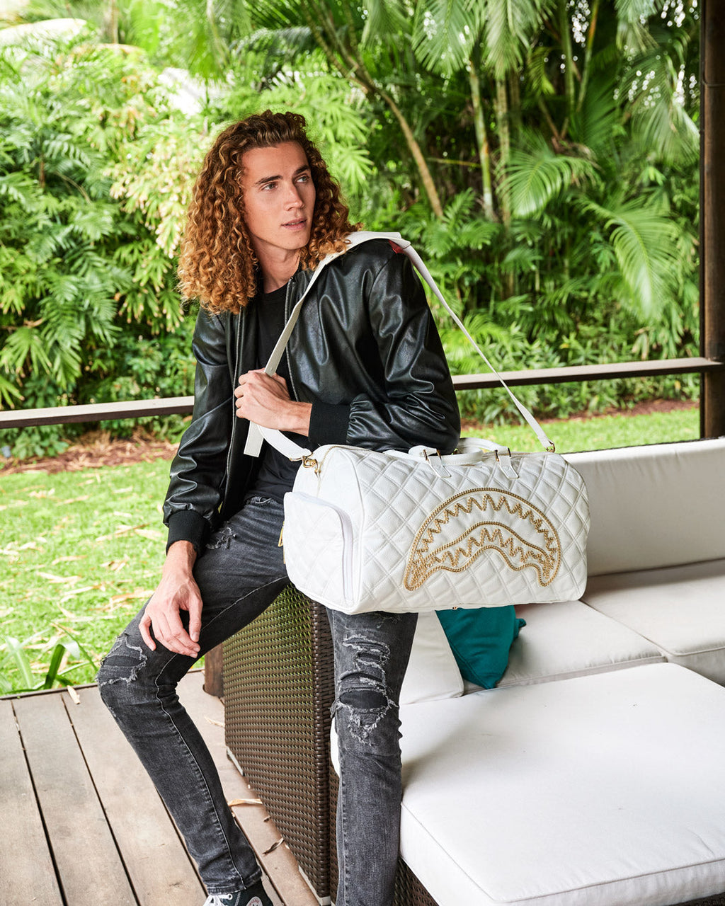 Limited Edition RIVIERA LE BLANC GOLD CHAIN SHARK DUFFLE