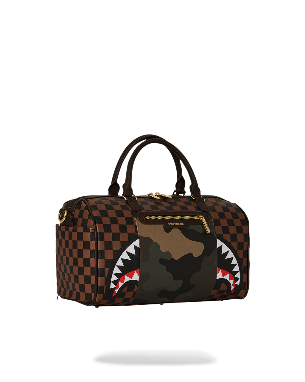 Limited Edition EXTERIOR GOLD ZIP POCKET SHARKS IN PARIS MINI DUFFLE