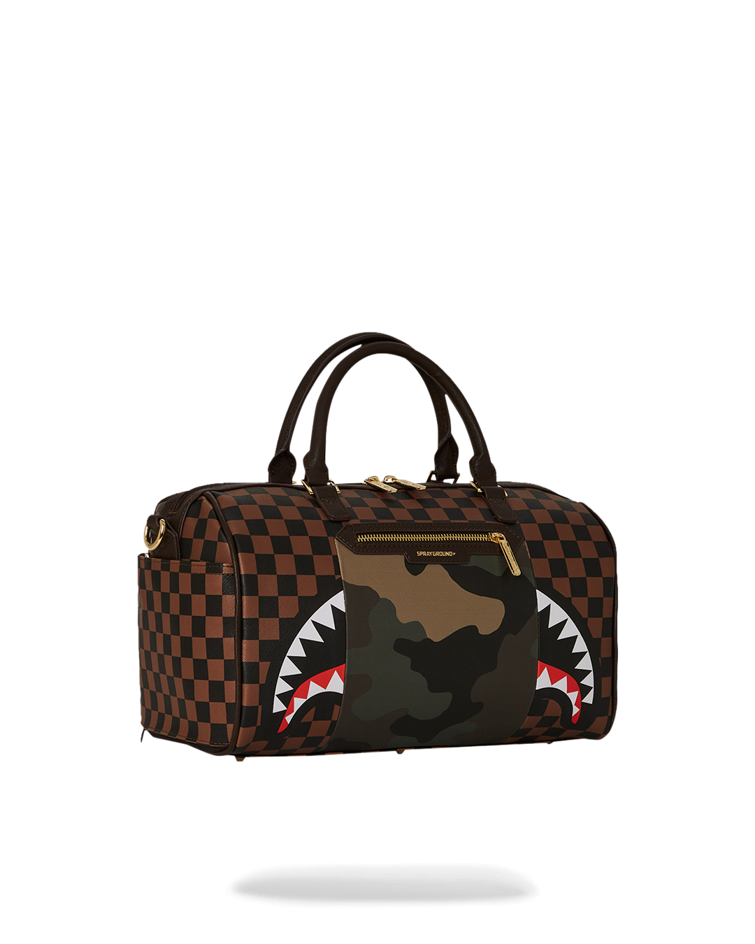 Limited Edition EXTERIOR GOLD ZIP POCKET SHARKS IN PARIS MINI DUFFLE