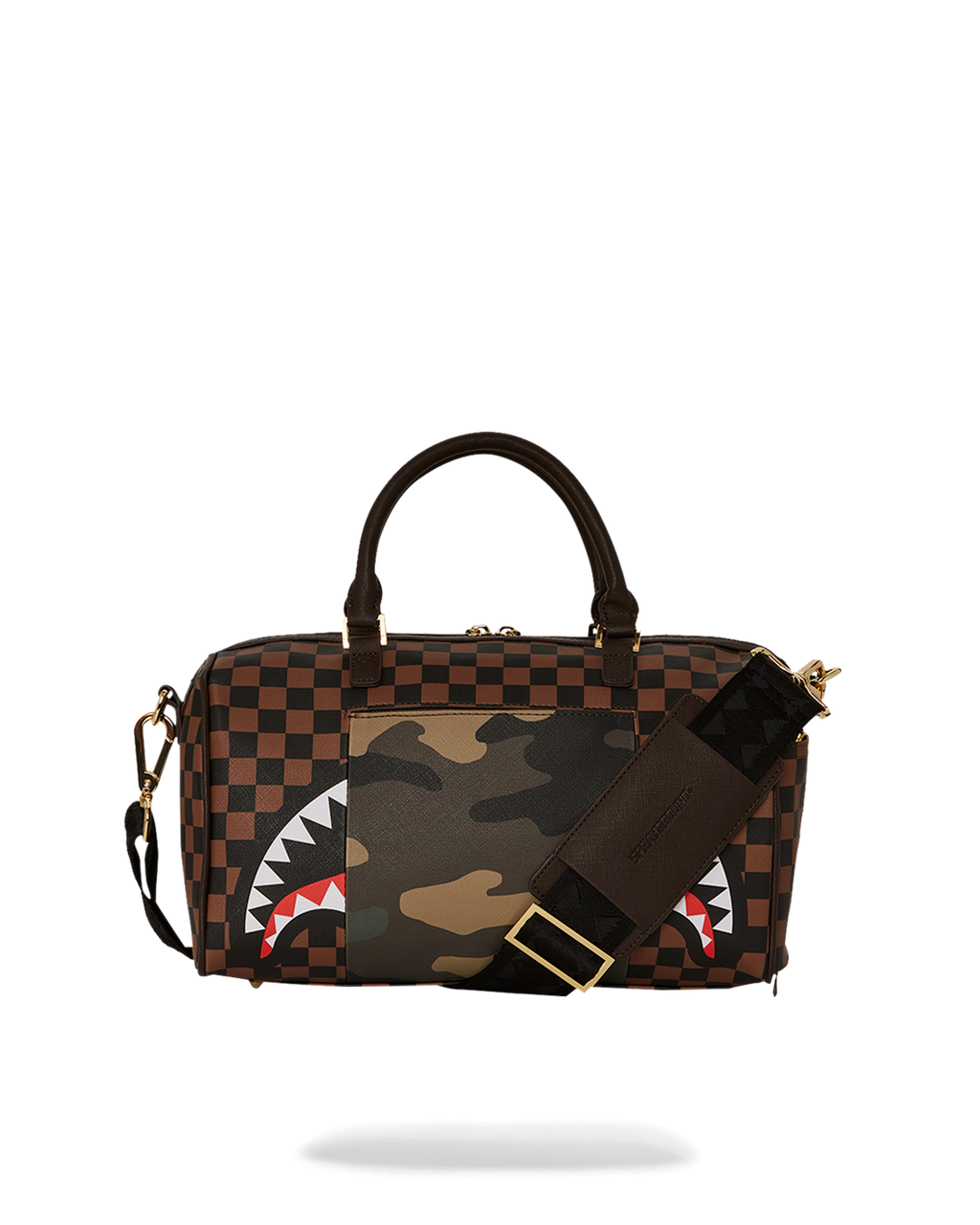 Limited Edition EXTERIOR GOLD ZIP POCKET SHARKS IN PARIS MINI DUFFLE