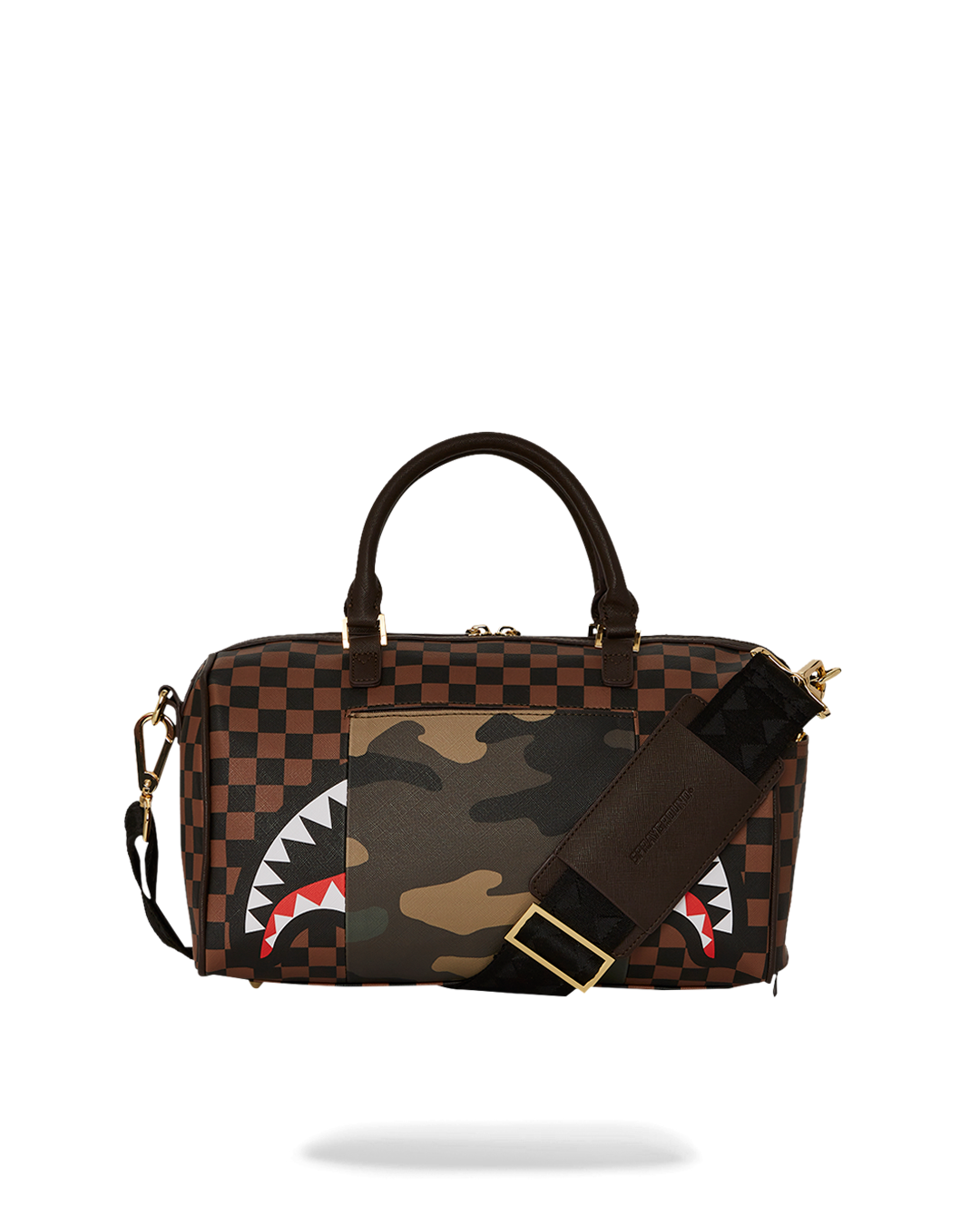 Limited Edition EXTERIOR GOLD ZIP POCKET SHARKS IN PARIS MINI DUFFLE