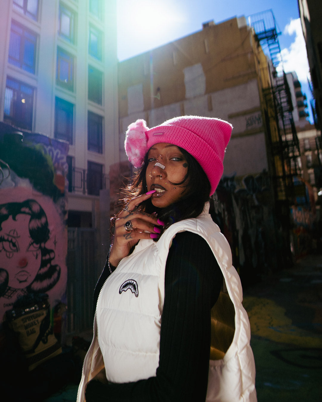 Limited Edition PINK LIL BEAR PUFF BEANIE
