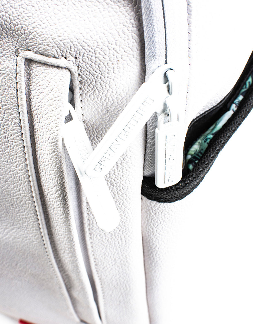 Limited Edition THE SPRAYGROUND DIY WHITE BACKPACK VEGAN LEATHER & INNER MONEY LINING & MARKERS INCLUDED