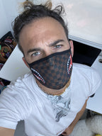 Limited Edition ADULT SHARKS IN PARIS SIDE SHARK FORM-FITTING FACE MASK