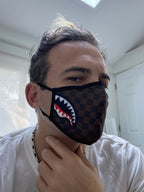 Limited Edition ADULT SHARKS IN PARIS SIDE SHARK FORM-FITTING FACE MASK