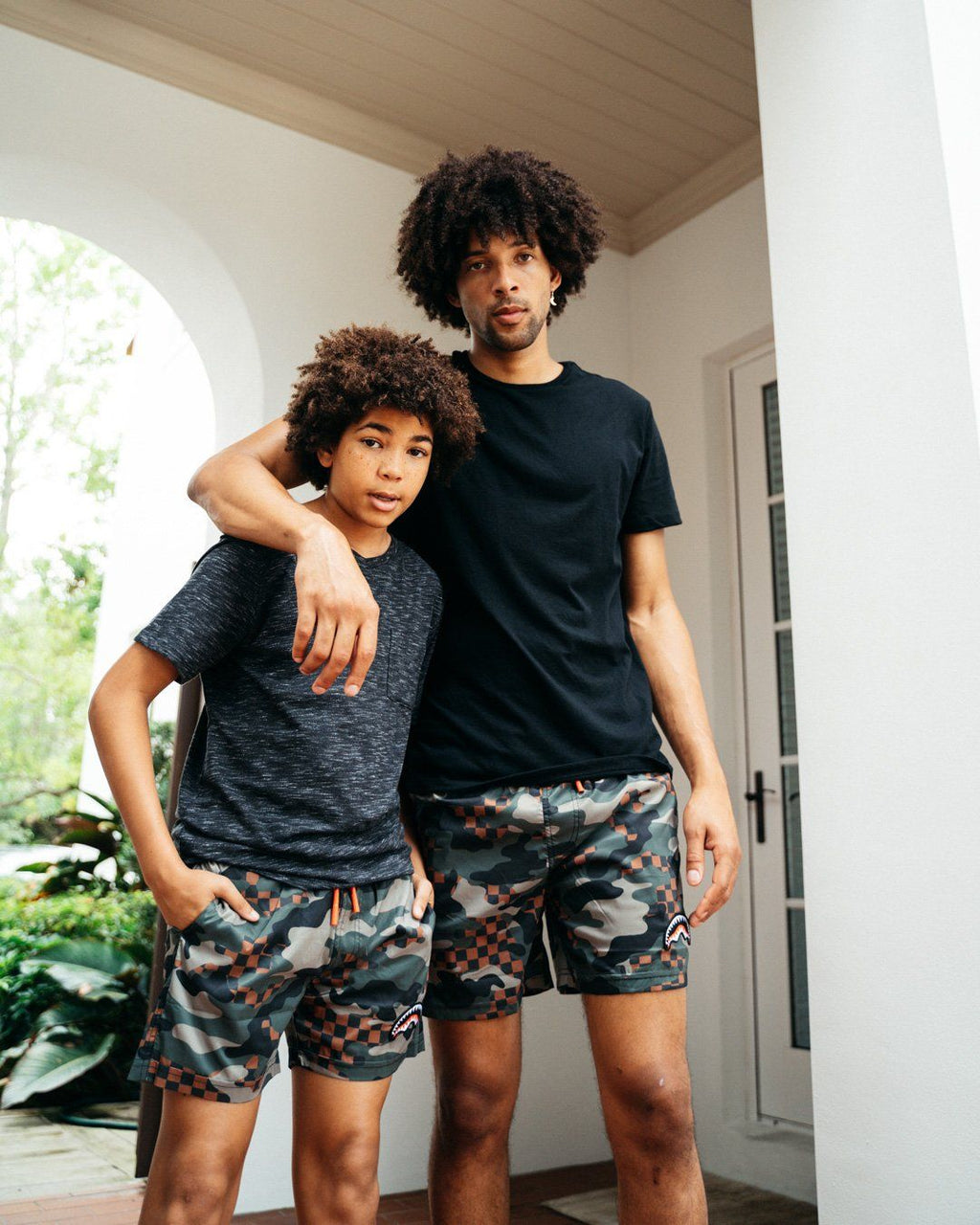 Limited Edition KIDS CAMO CHECKERED SWIM TRUNKS