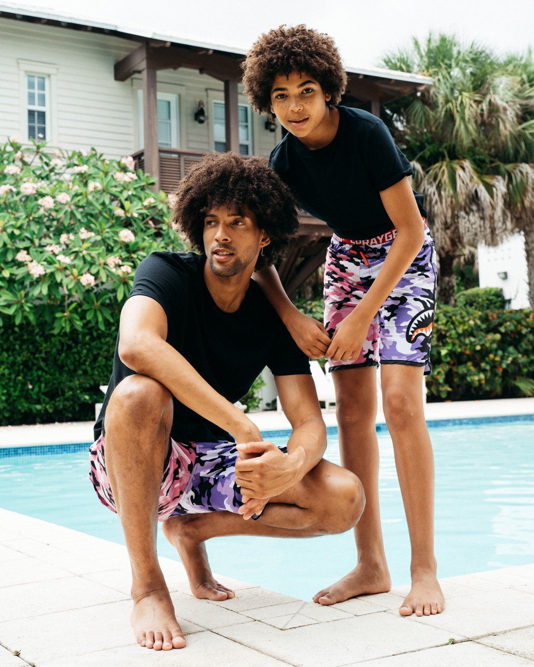 Limited Edition KIDS SPLIT CAMO SWIM TRUNKS