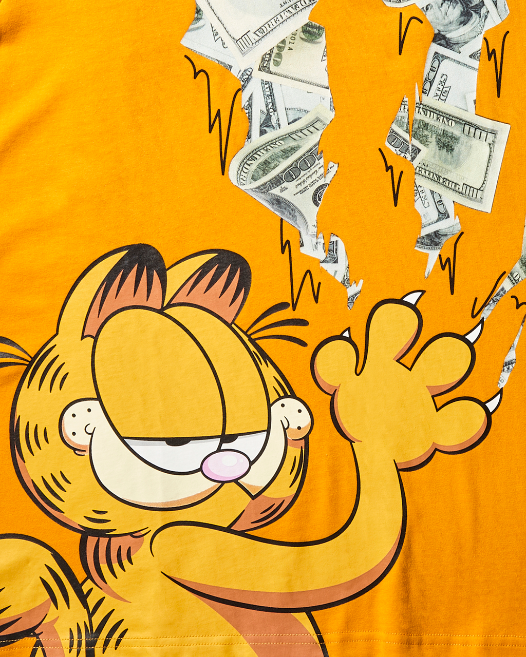 Limited Edition GARFIELD CAT STRATCH GRAPHIC T-SHIRT ORANGE