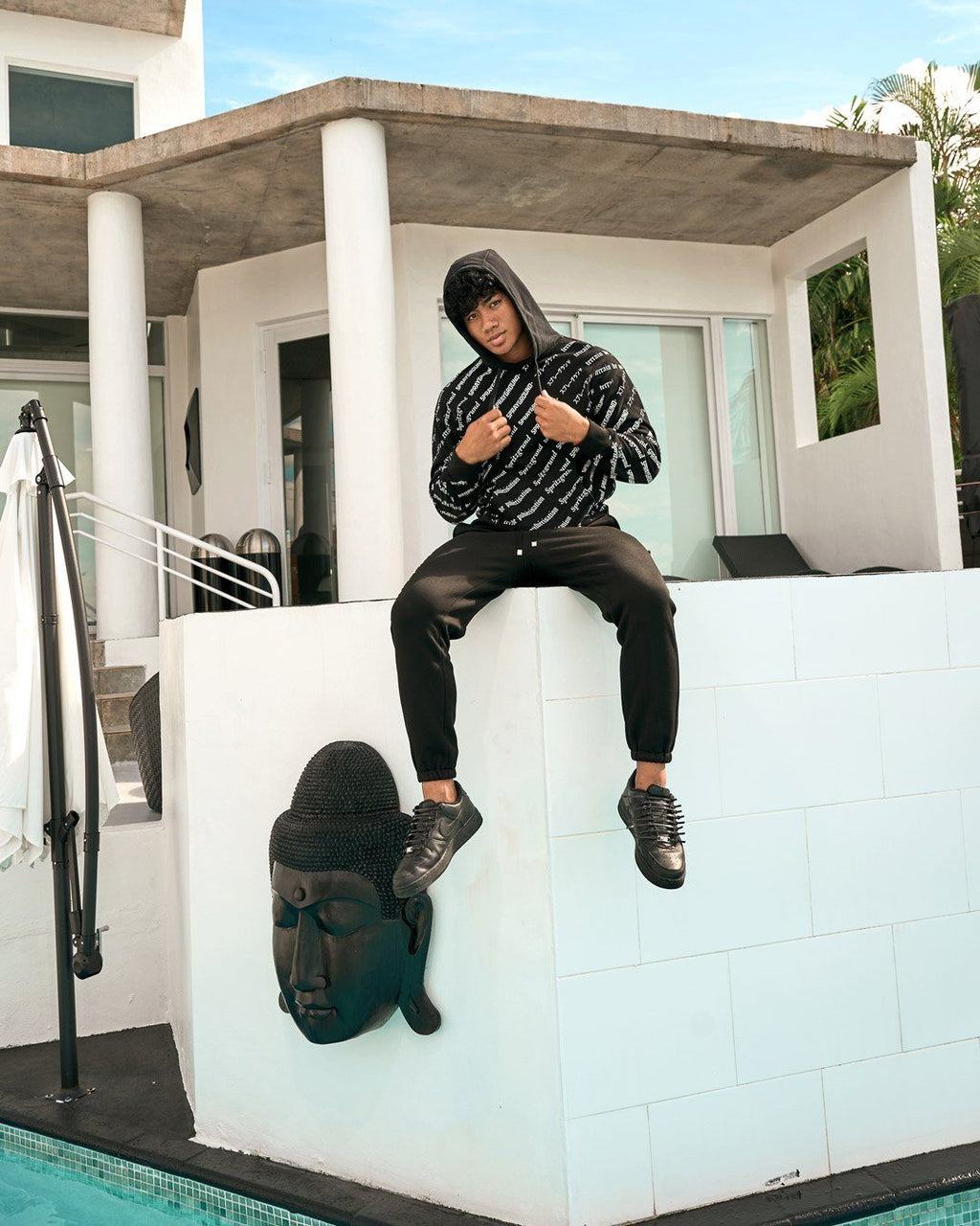 Limited Edition SG LOGO REPEAT HOODIE PULLOVER BLACK