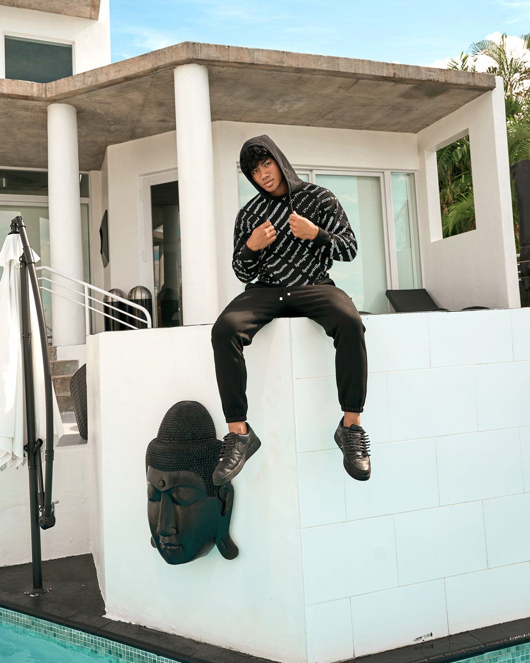 Limited Edition SG LOGO REPEAT HOODIE PULLOVER BLACK