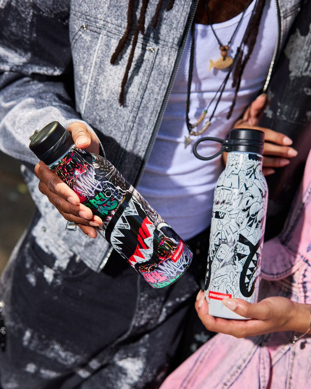 Limited Edition DOODLE CHECK SPLIT WATER BOTTLE