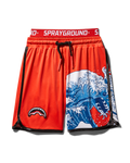 Limited Edition KIDS JAPAN WAVE SWIM TRUNKS RED