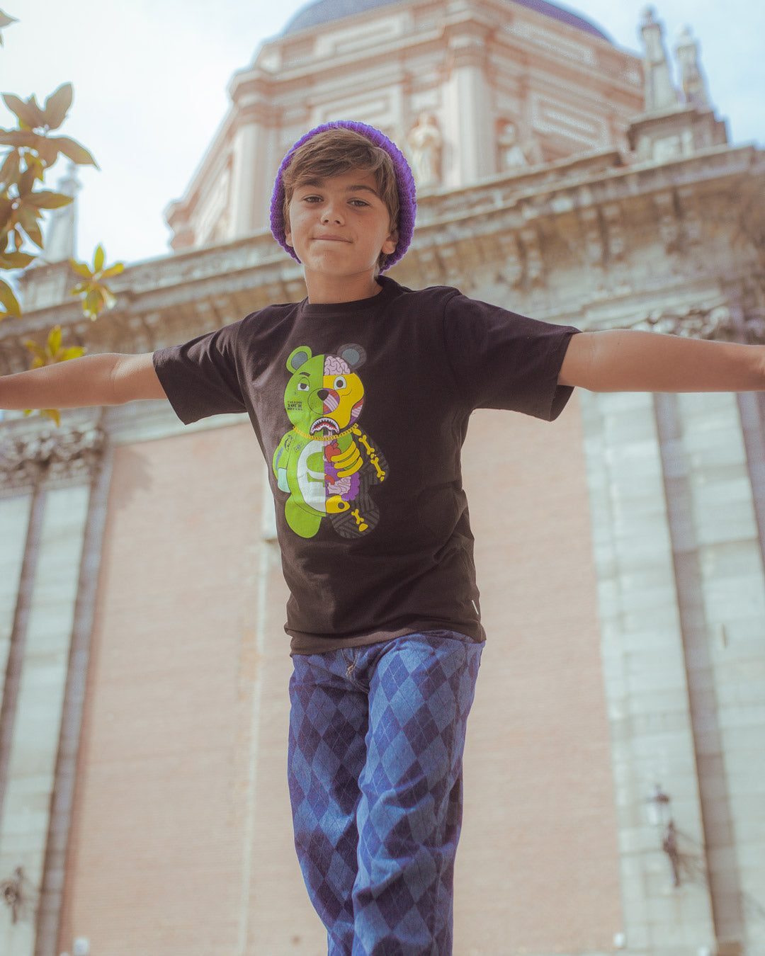 Limited Edition YOUTH ANATOMY BEAR T-SHIRT BLACK