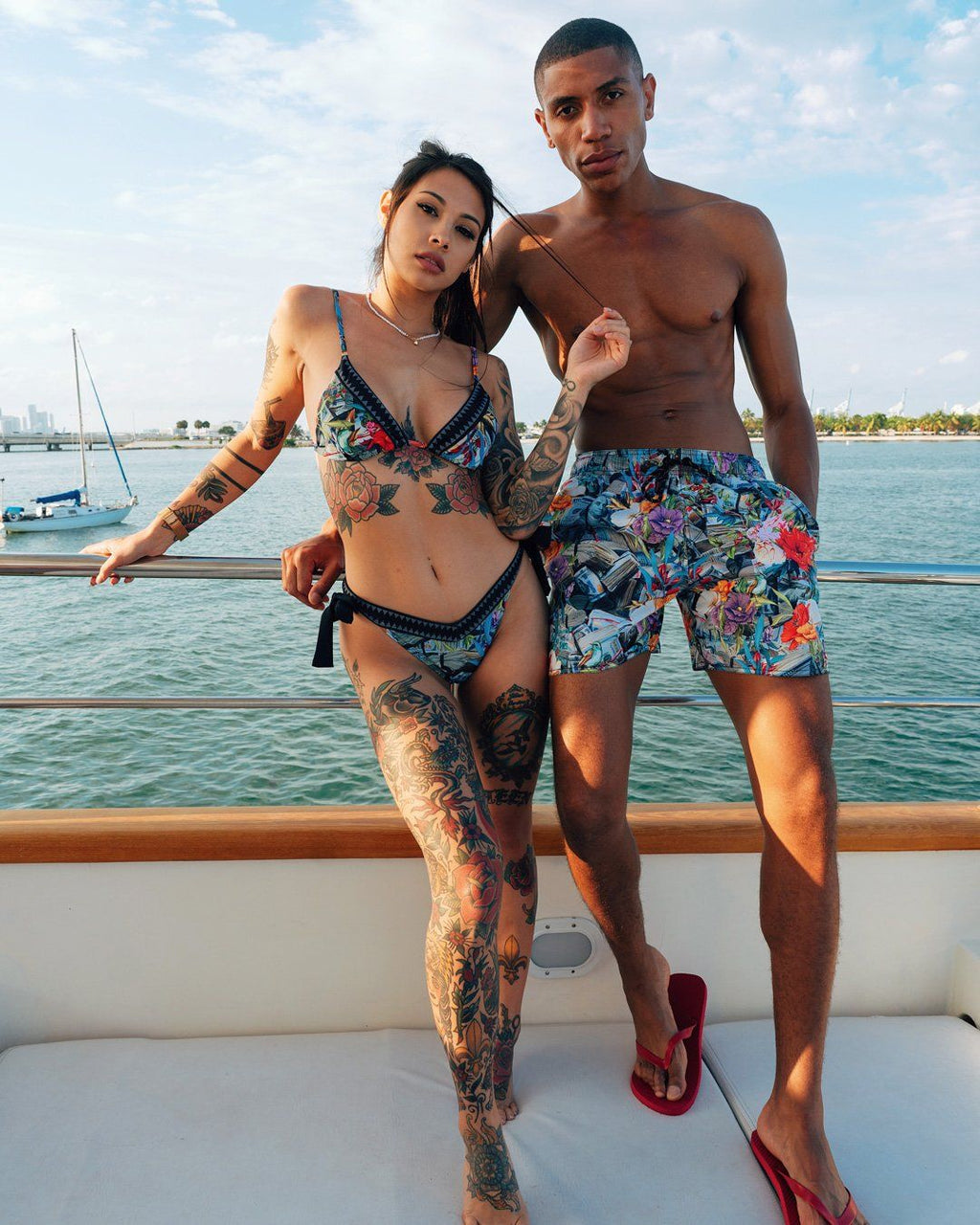 Limited Edition FLORAL MONEY SHOTO SWIM TRUNKS