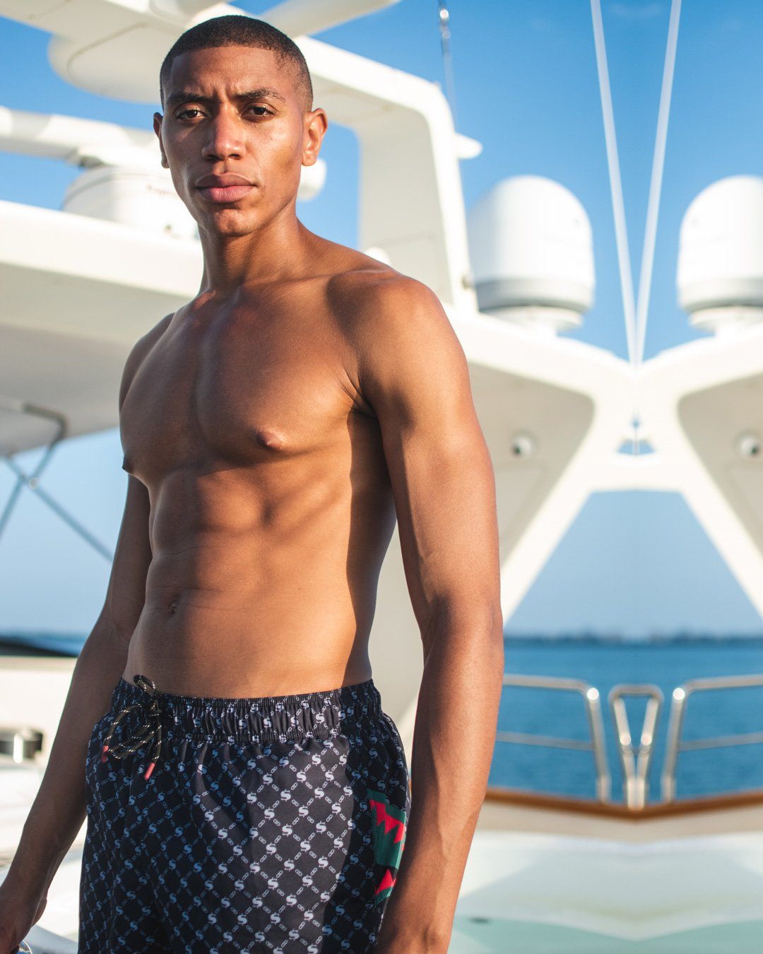 Limited Edition MIDNIGHT MONEY PATTERN SHOTO SWIM TRUNKS