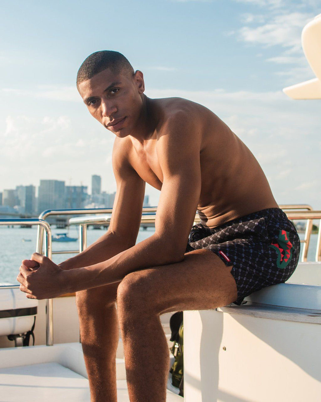 Limited Edition MIDNIGHT MONEY PATTERN SHOTO SWIM TRUNKS