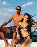 Limited Edition MIDNIGHT MONEY PATTERN SHOTO SWIM TRUNKS