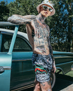Limited Edition SCRIBBLE SHARK SHOTO SWIM TRUNKS