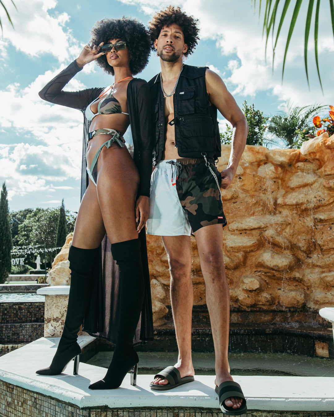 Limited Edition SPLIT BITE CAMO SHOTO SWIM TRUNKS