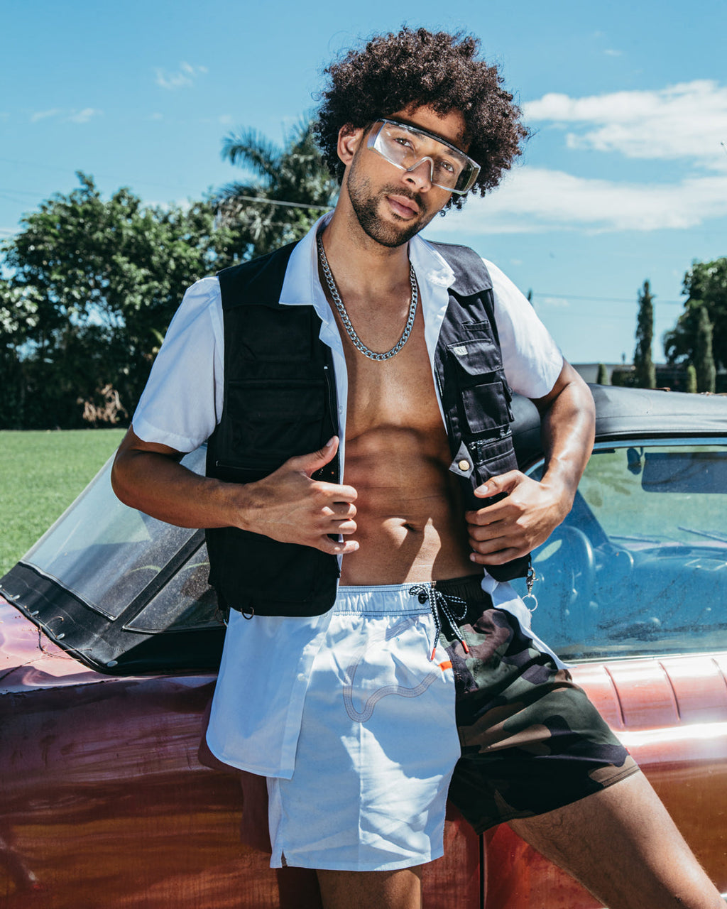 Limited Edition SPLIT BITE CAMO SHOTO SWIM TRUNKS