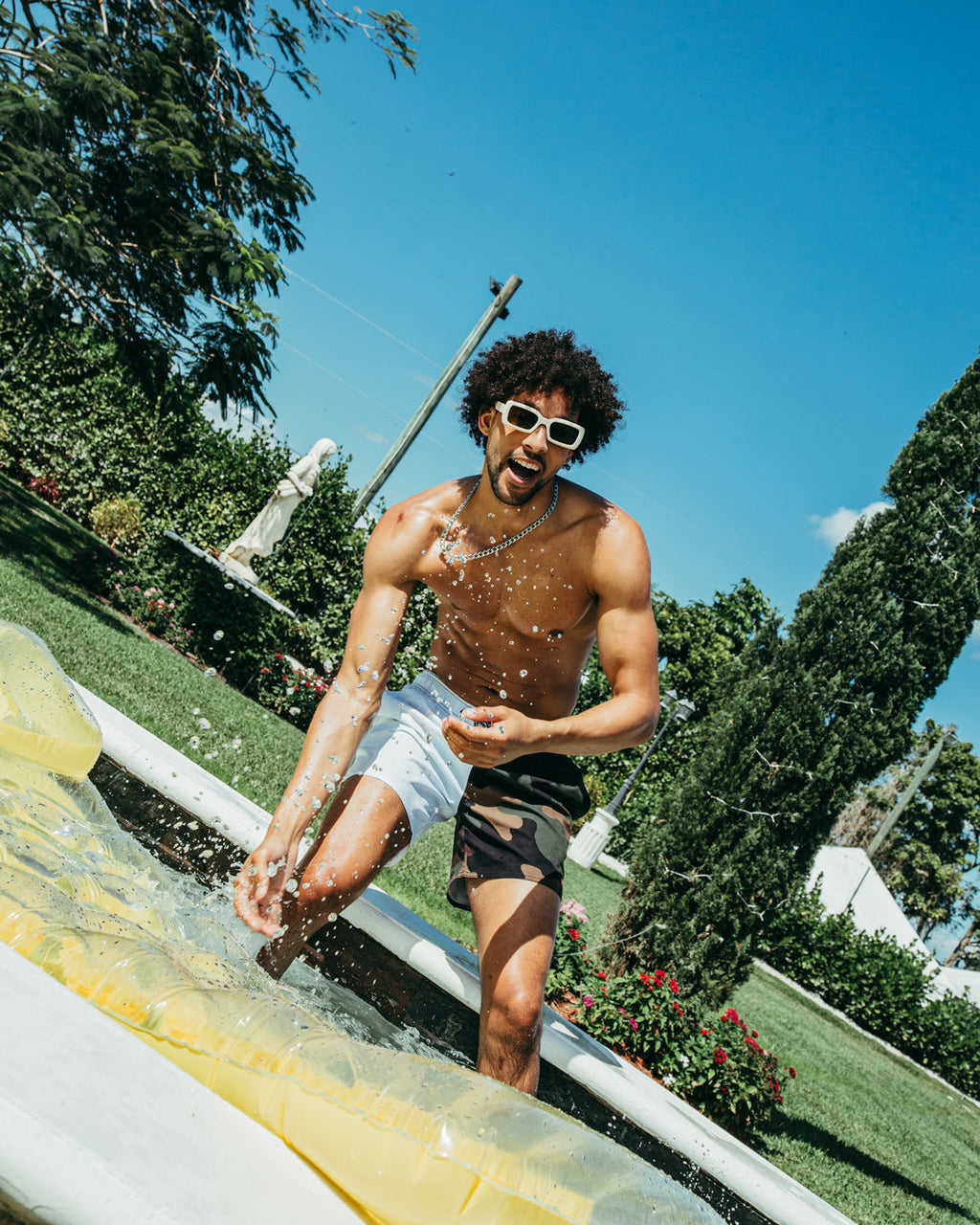 Limited Edition SPLIT BITE CAMO SHOTO SWIM TRUNKS