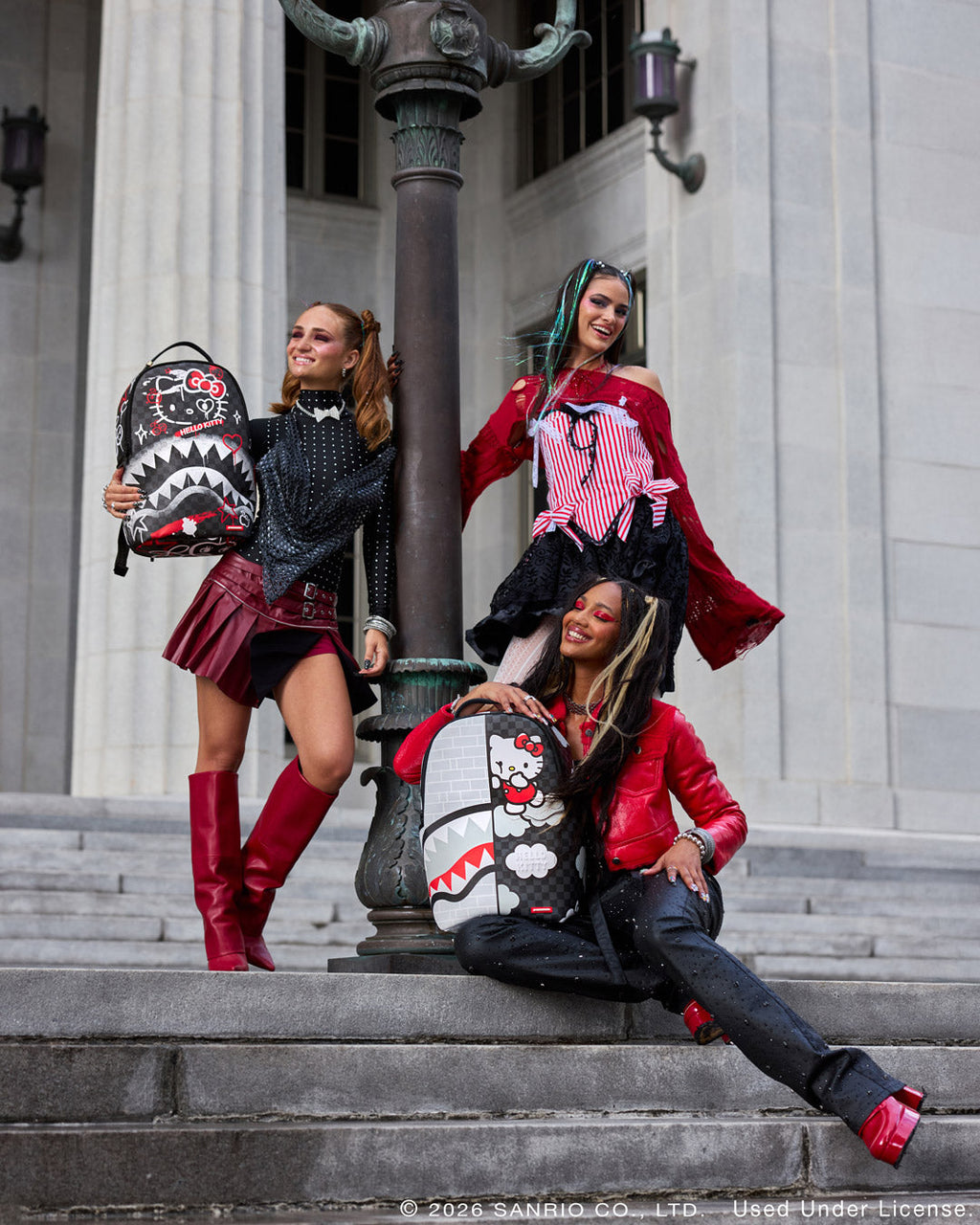 Limited Edition HELLO KITTY OFFICIAL COLLAB - BRICK WALL SPLIT BACKPACK
