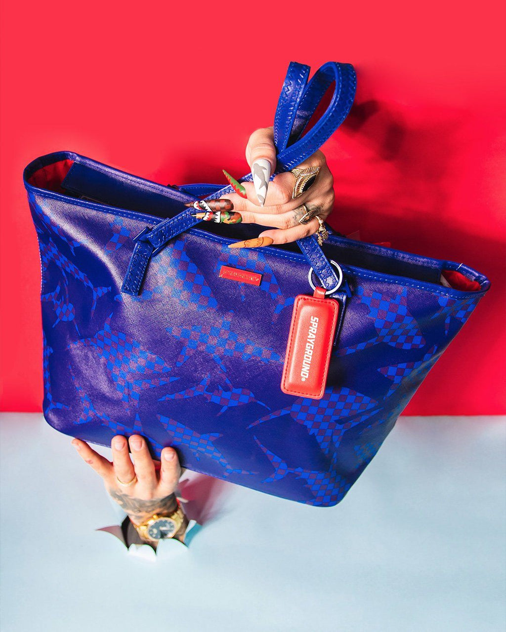 Limited Edition SHARK CHECK BLUE TOTE