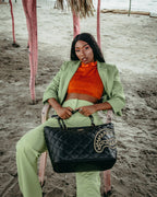 Limited Edition NOIR QUILT GOLD CHAIN SHARK TOTE