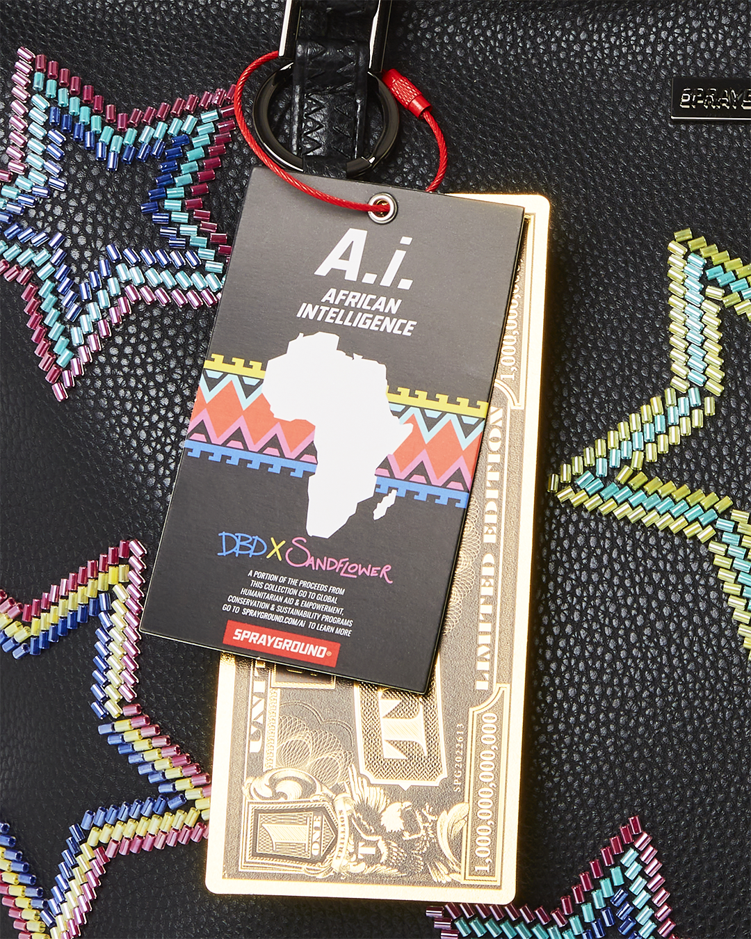 Limited Edition STAR RACER A.I.7 SANDFLOWER COLLAB BEADED TOTE
