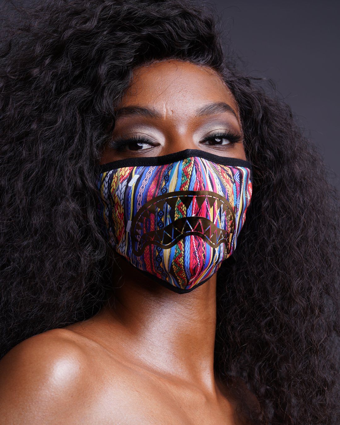 Limited Edition 1994 GOLD METALLIC SHARK POLYESTER FACE MASK