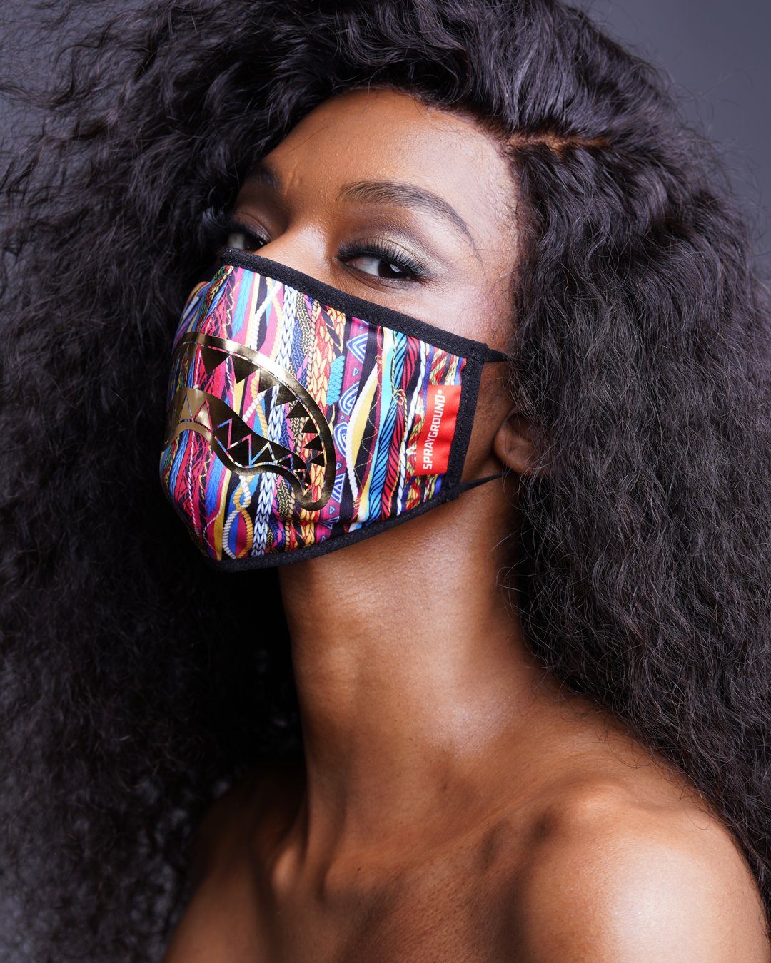 Limited Edition 1994 GOLD METALLIC SHARK POLYESTER FACE MASK