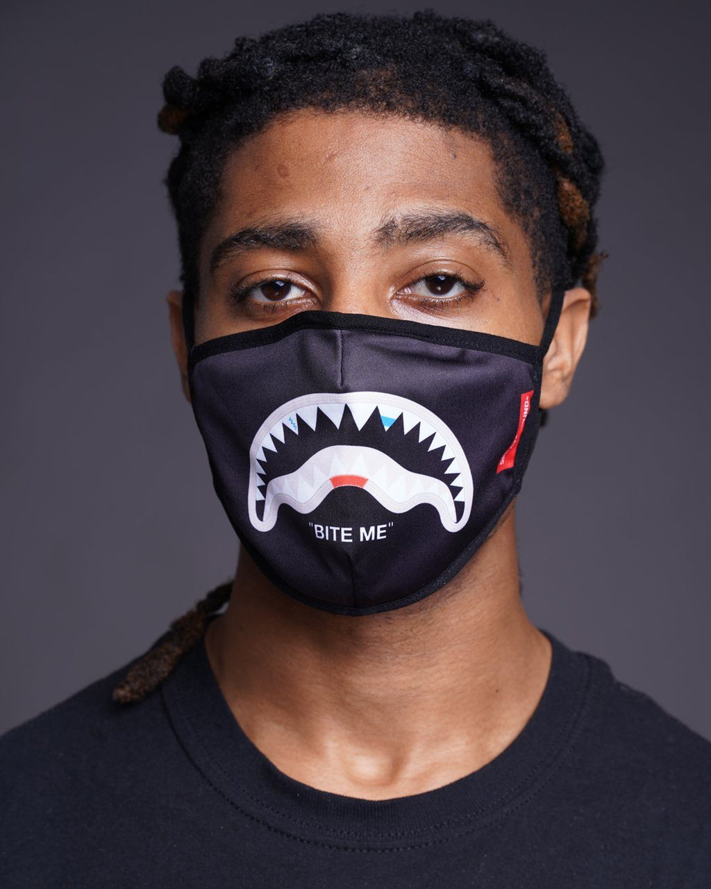 Limited Edition BITE ME SHARK BLK POLYESTER FACE MASK