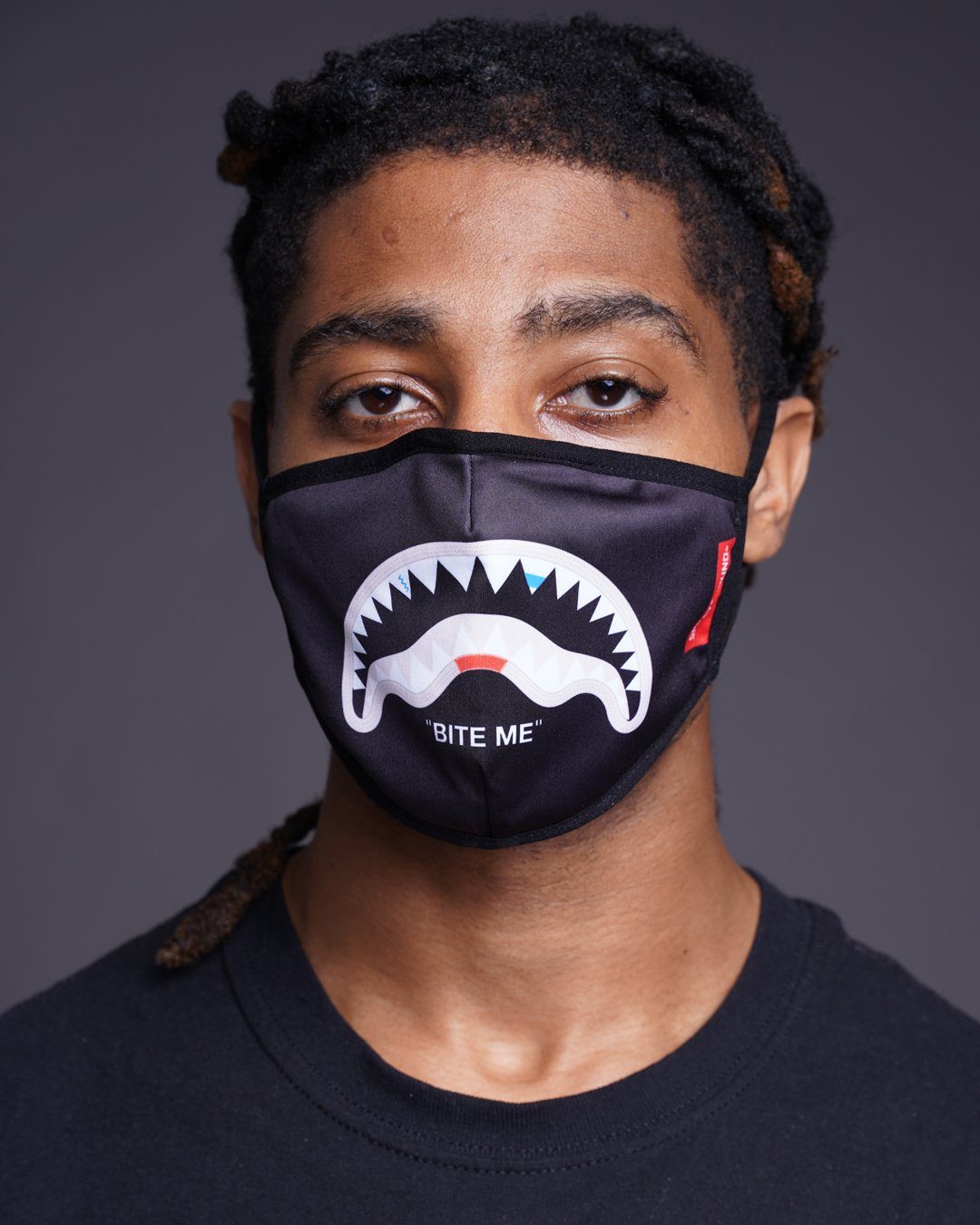 Limited Edition BITE ME SHARK BLK POLYESTER FACE MASK
