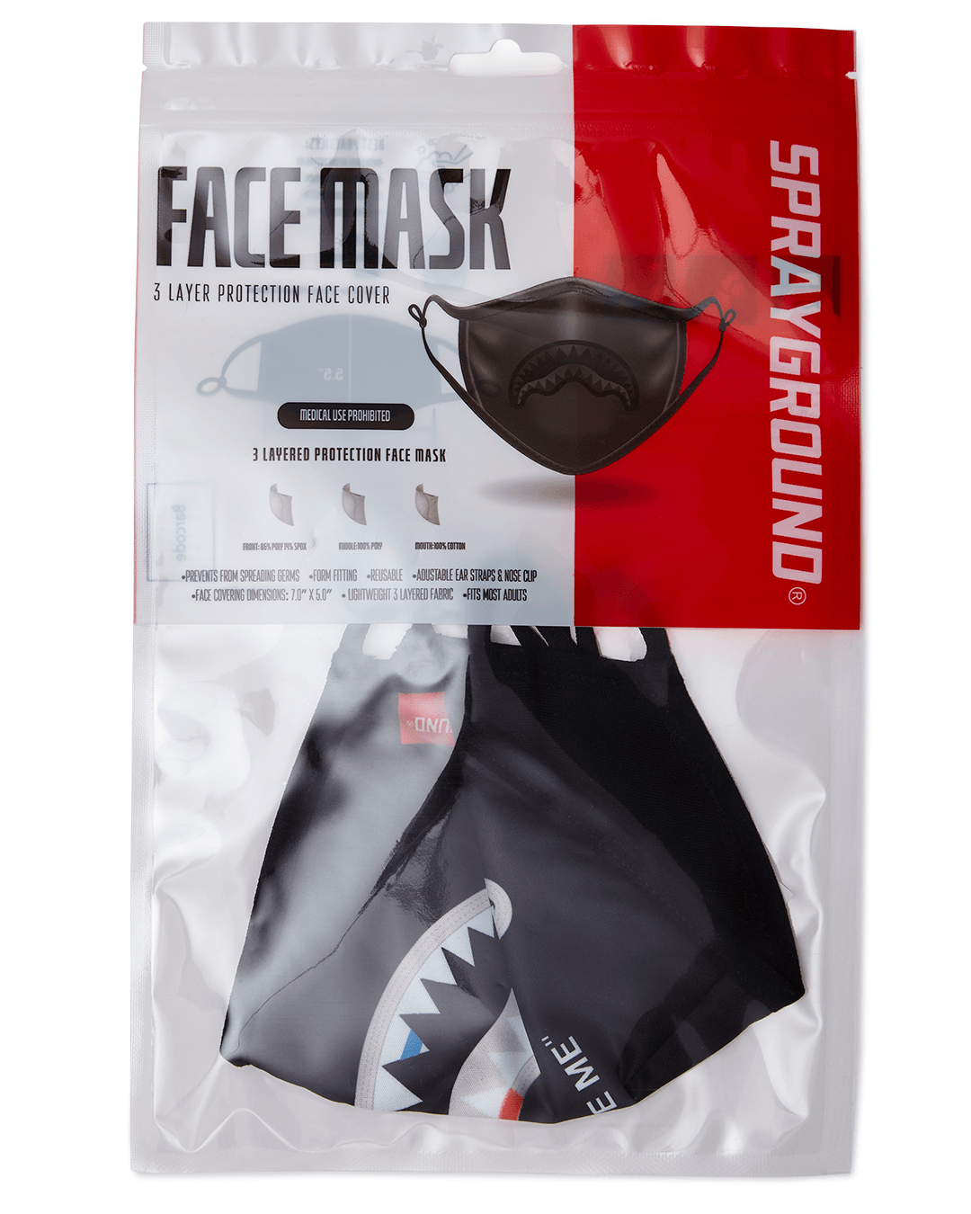 Limited Edition BITE ME SHARK BLK POLYESTER FACE MASK