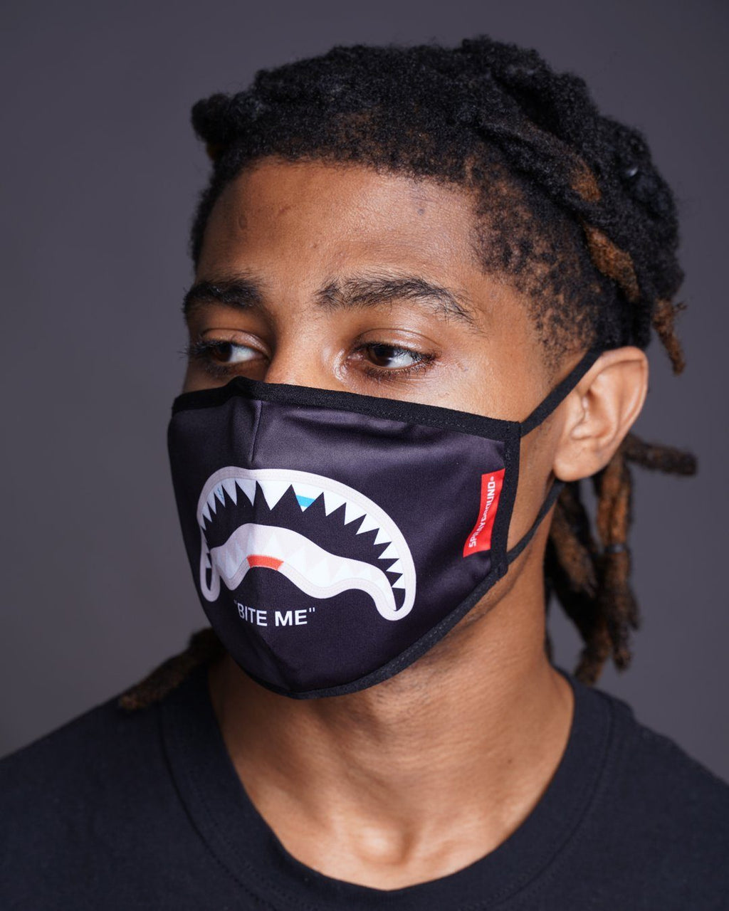 Limited Edition BITE ME SHARK BLK POLYESTER FACE MASK
