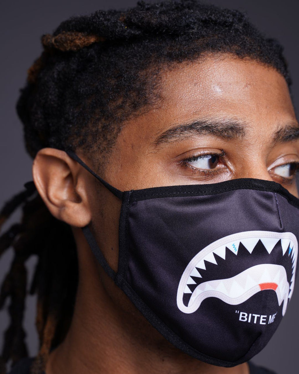 Limited Edition BITE ME SHARK BLK POLYESTER FACE MASK