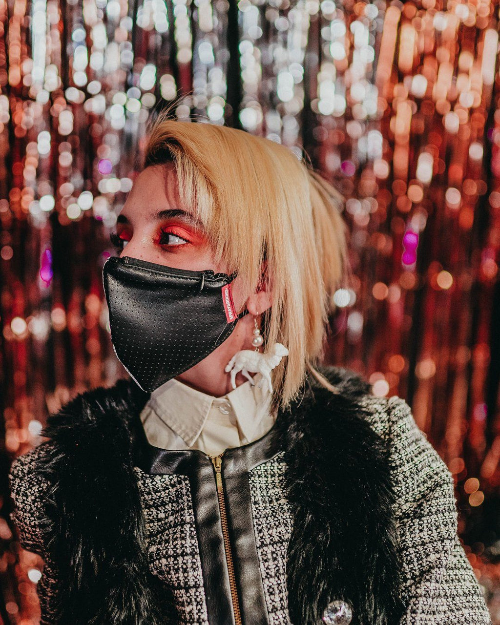 Limited Edition DAMAGE CONTROL STASH POCKET VEGAN LEATHER FACE MASK