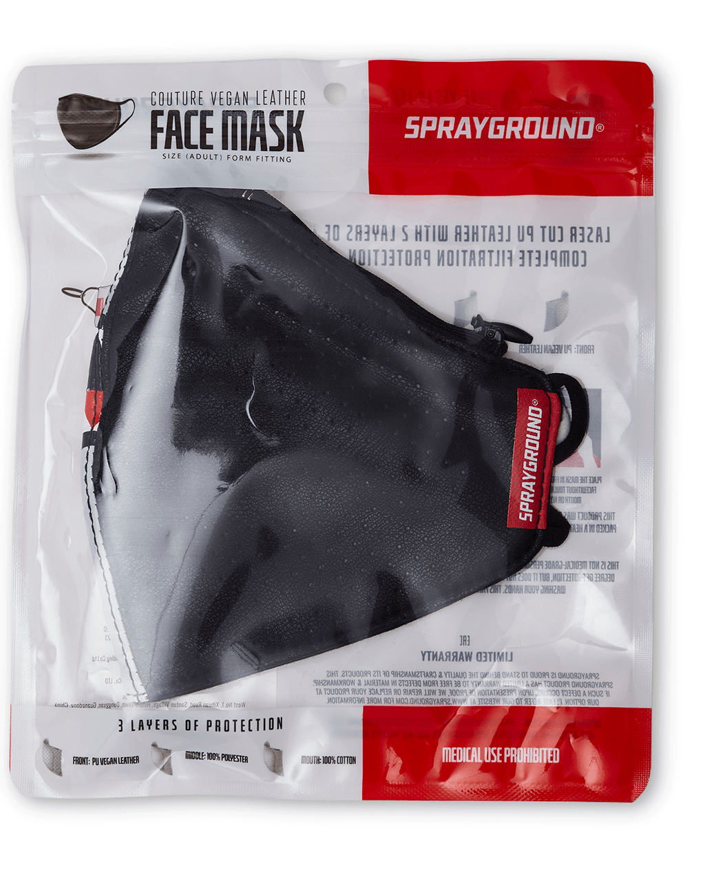 Limited Edition DAMAGE CONTROL STASH POCKET VEGAN LEATHER FACE MASK