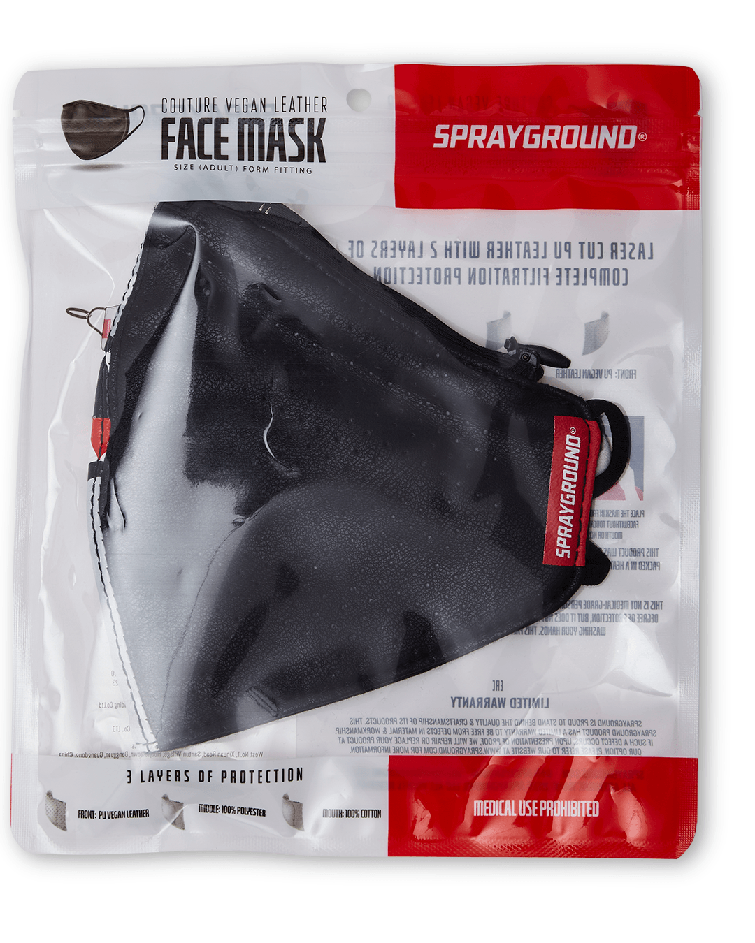 Limited Edition DAMAGE CONTROL STASH POCKET VEGAN LEATHER FACE MASK