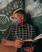Limited Edition SHARKS IN PARIS GRAY VEGAN LEATHER FACE MASK