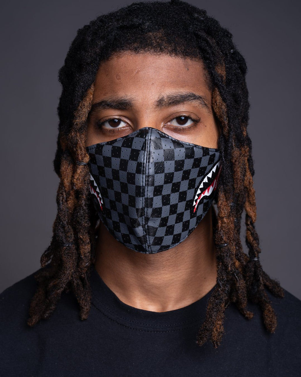 Limited Edition SHARKS IN PARIS GRAY VEGAN LEATHER FACE MASK