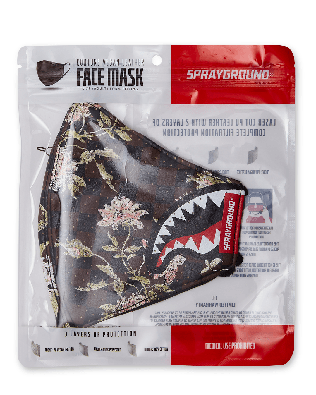 Limited Edition SHARKFLOWER VEGAN LEATHER FACE MASK